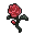 red silk flower