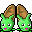 green demon slippers